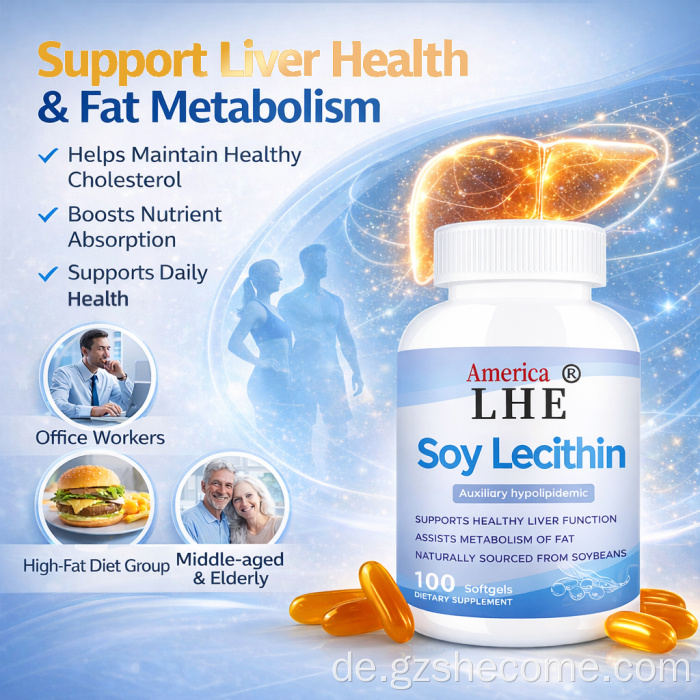 Shecome Soja-Lecithin-Kapseln zur Unterstützung der Gehirnfunktion